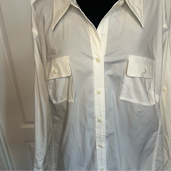 TravelSmith Cream Button-Up Shirt - Picture 2 of 7